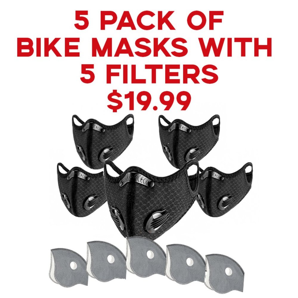 5 Pack of KN95 Cycling mask with 5 filters